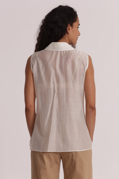 CAMICIA SMANICATA IN TESSUTO LEGGERO