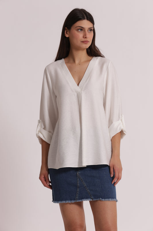 BLUSA CON MANICHE A TRE QUARTI