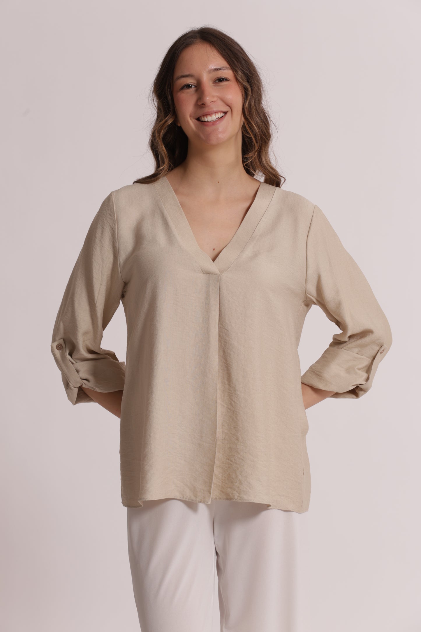 BLUSA CON MANICHE A TRE QUARTI