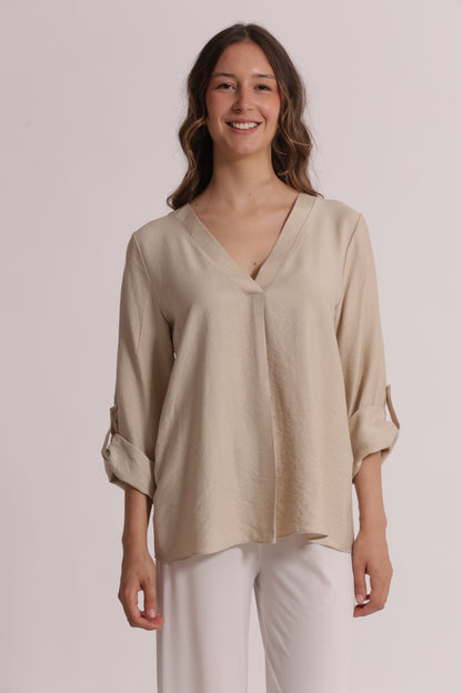 BLUSA CON MANICHE A TRE QUARTI