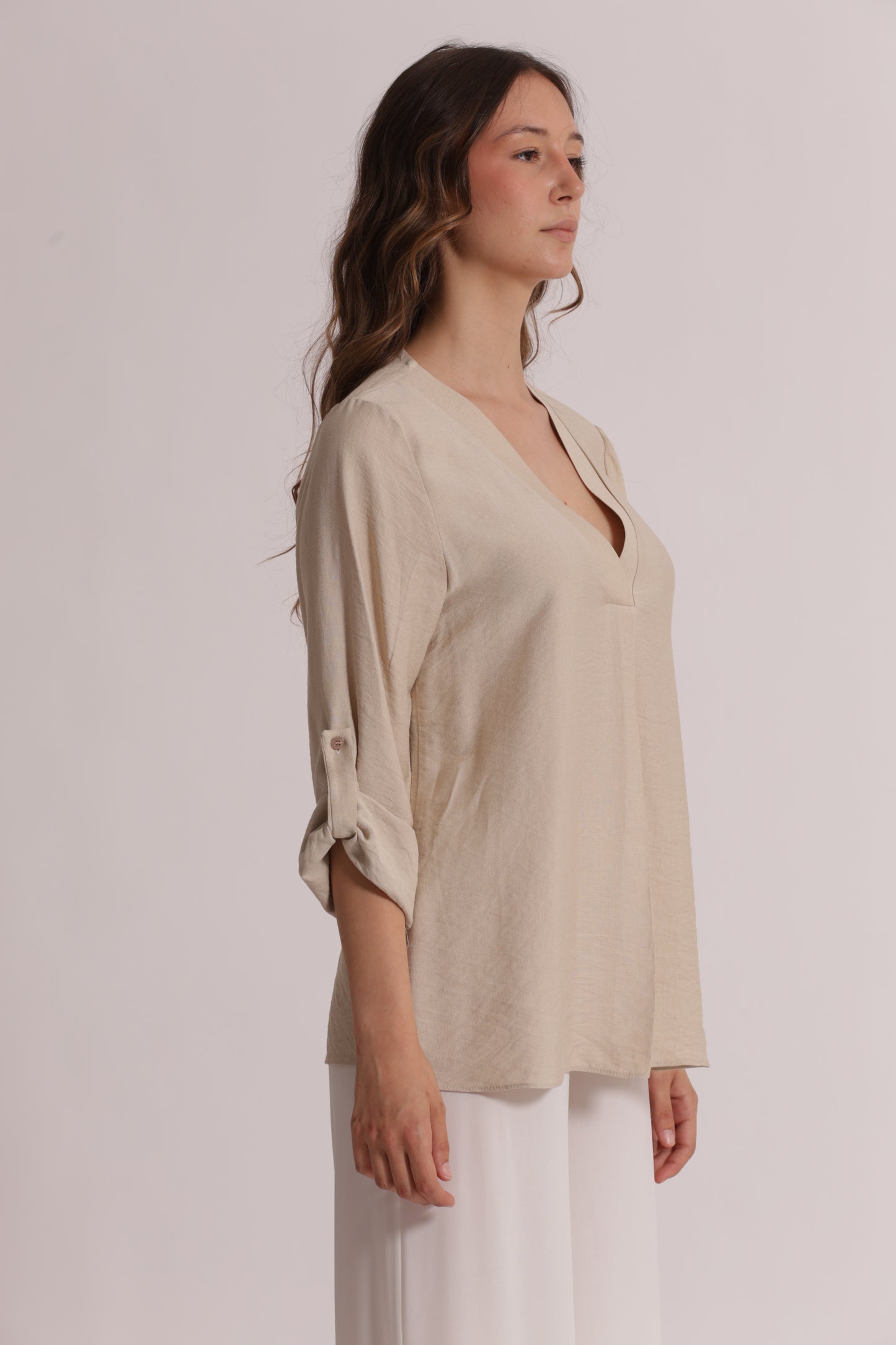 BLUSA CON MANICHE A TRE QUARTI