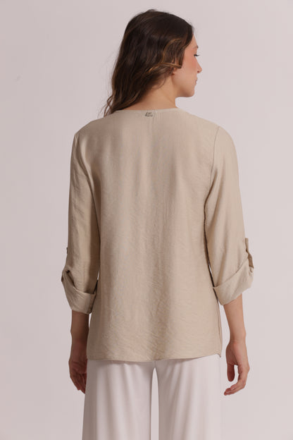 BLUSA CON MANICHE A TRE QUARTI