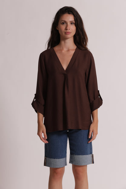 BLUSA CON MANICHE A TRE QUARTI