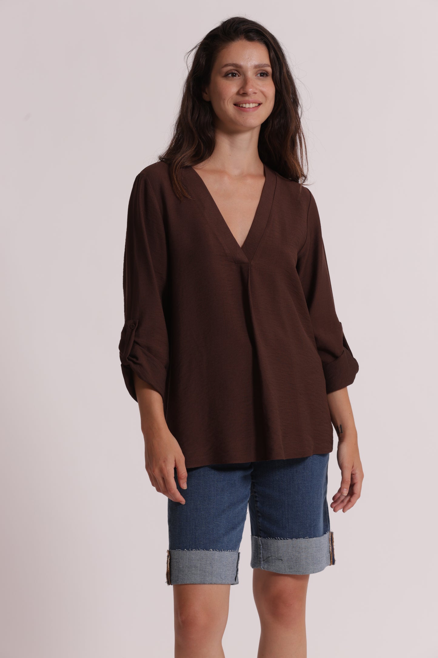 BLUSA CON MANICHE A TRE QUARTI
