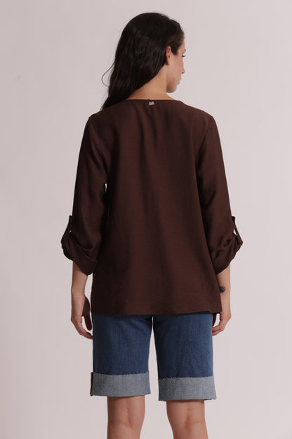 BLUSA CON MANICHE A TRE QUARTI