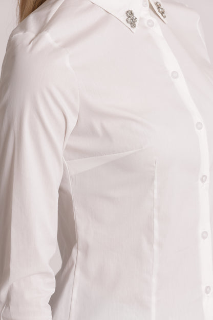 CAMICIA A MANICHE LUNGHE CON DETTAGLIO GIOIELLO