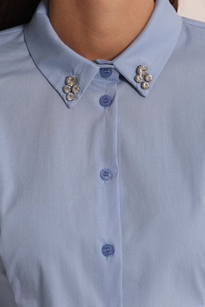 CAMICIA A MANICHE LUNGHE CON DETTAGLIO GIOIELLO