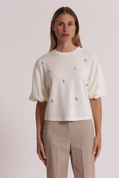 MAGLIA IN FELPA CON DETTAGLI GIOIELLO