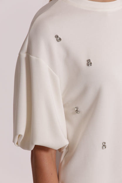 MAGLIA IN FELPA CON DETTAGLI GIOIELLO