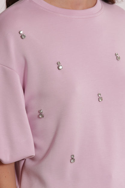 MAGLIA IN FELPA CON DETTAGLI GIOIELLO