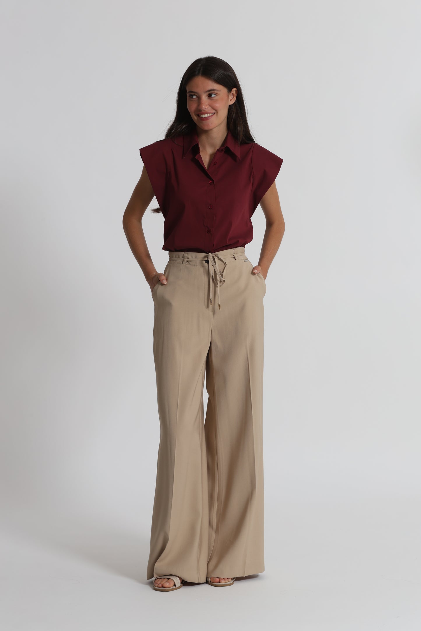 PANTALONE PALAZZO CON ELASTICO DIETRO