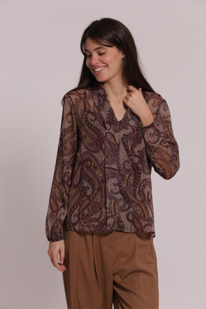 BLUSA IN FANTASIA PAISLEY SCOLLO A V