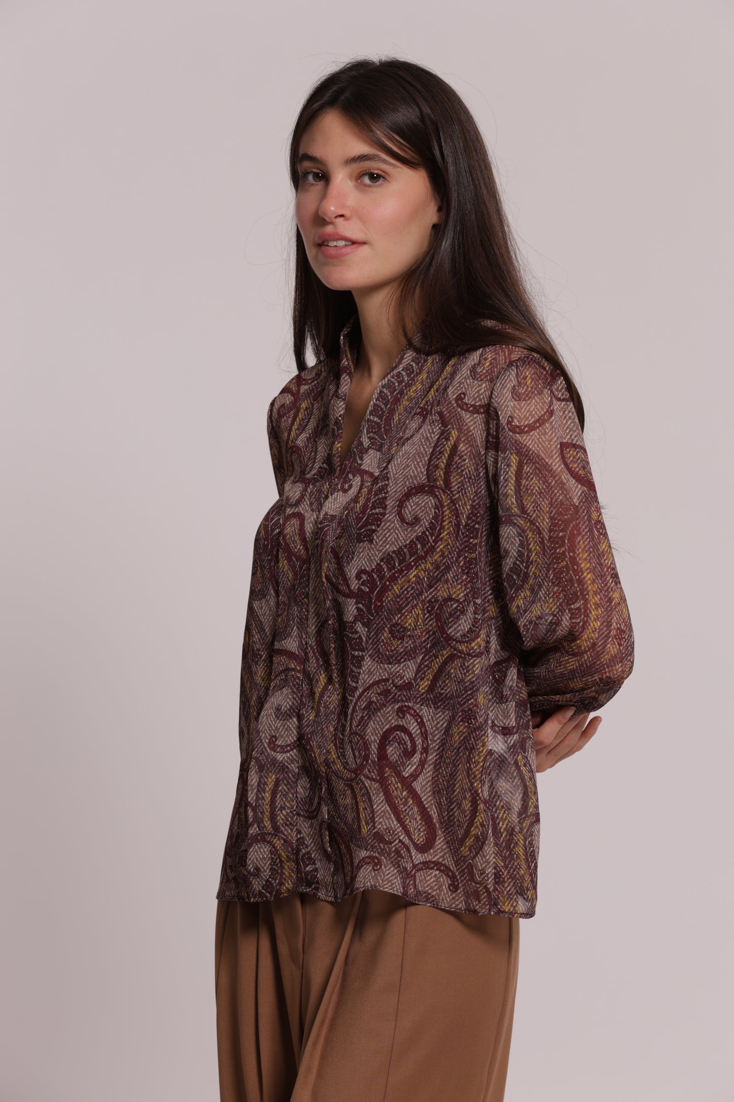 BLUSA IN FANTASIA PAISLEY SCOLLO A V