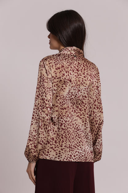 BLUSA SCOLLO A V FANTASIA MACULATO