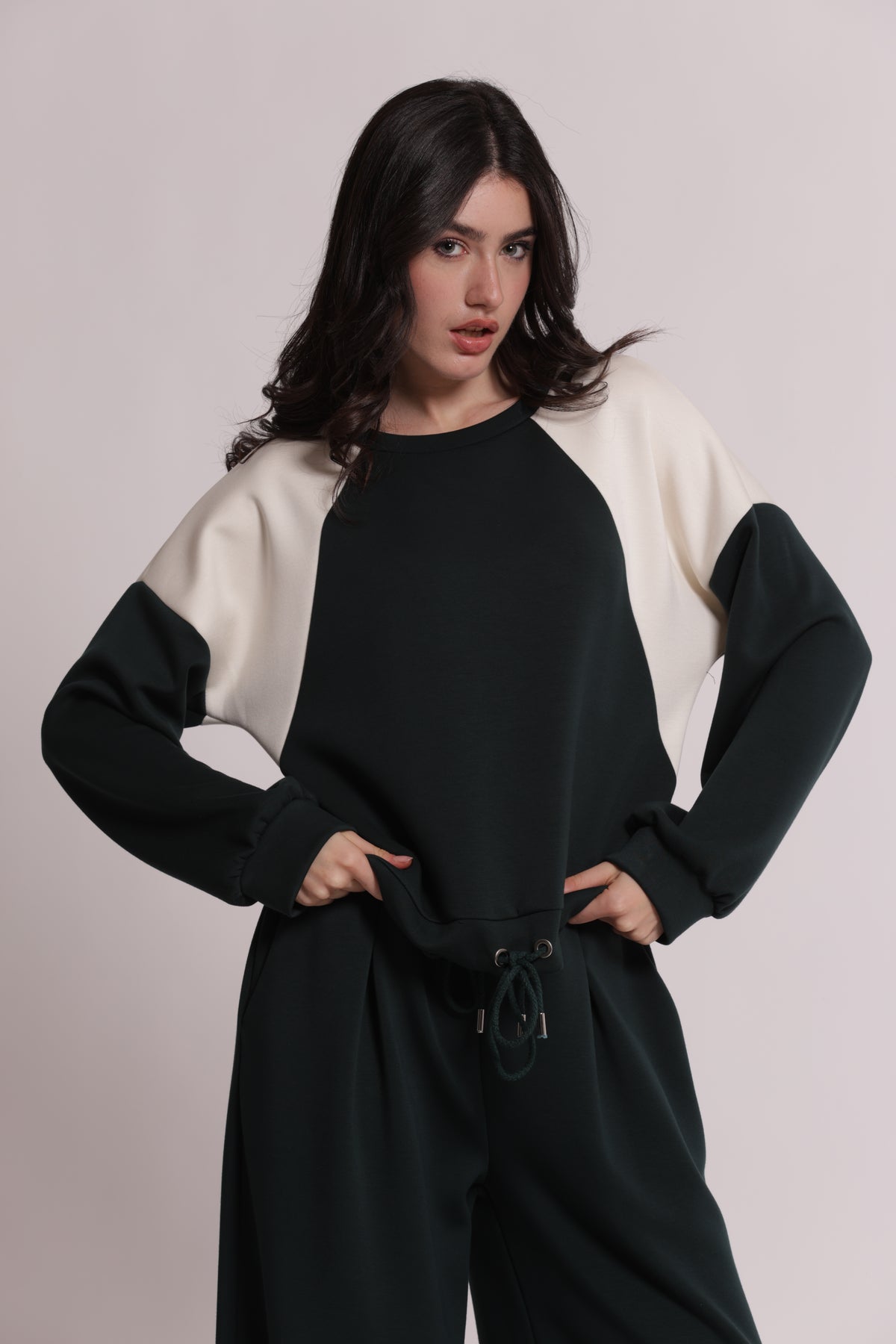 FELPA BICOLOR CON COULISSE