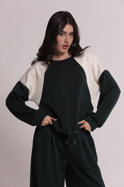 FELPA BICOLOR CON COULISSE