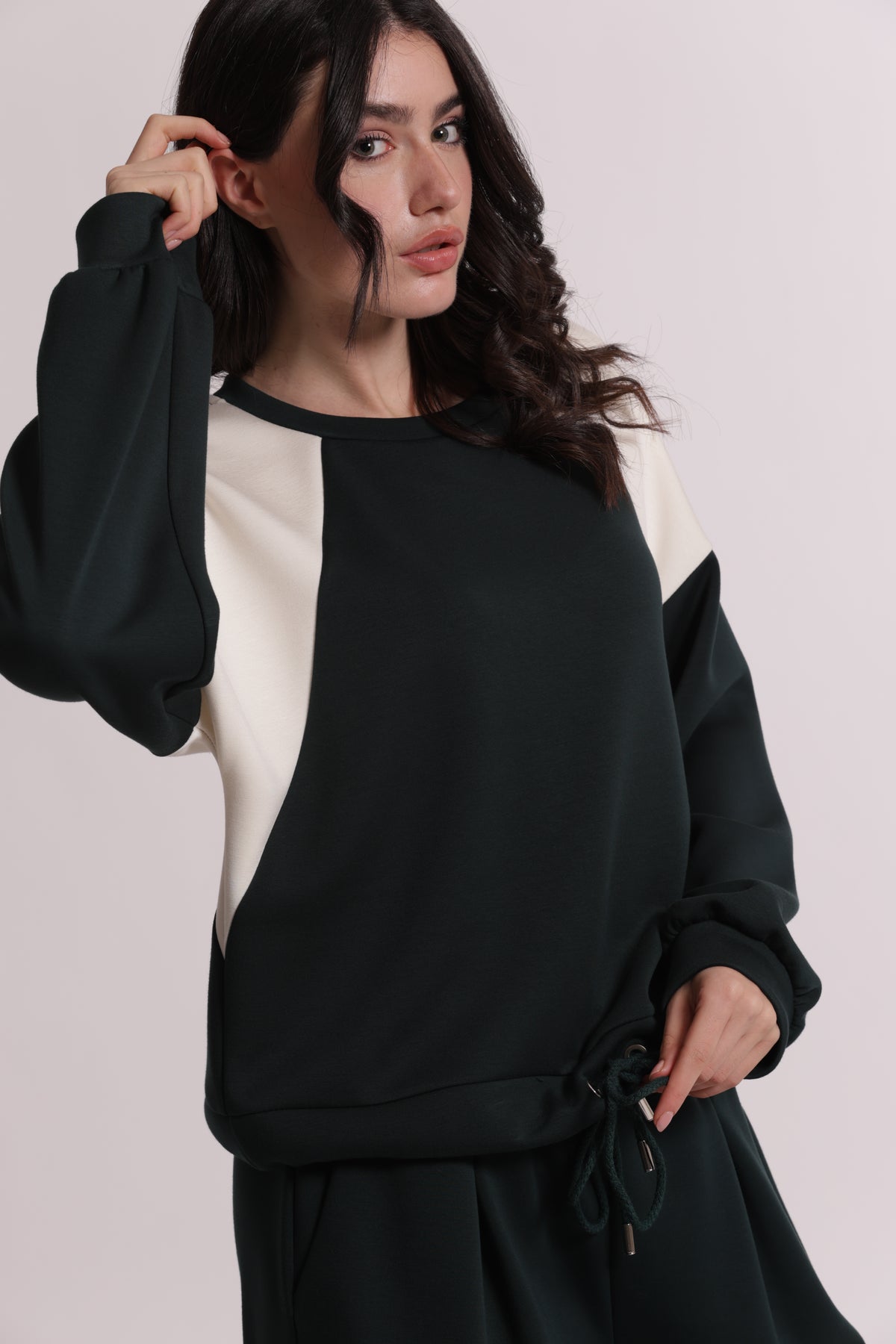 FELPA BICOLOR CON COULISSE
