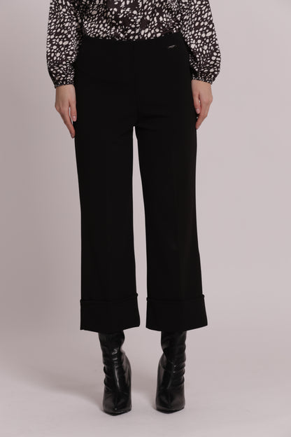 PANTALONE CON RISVOLTO IN SCUBA CREPE