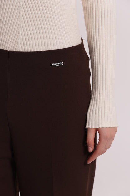 PANTALONE CON RISVOLTO IN SCUBA CREPE