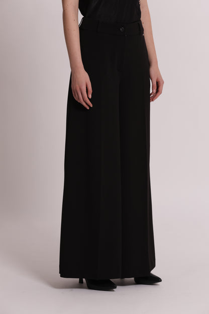 PANTALONE PALAZZO IN SCUBA CREPE CON CINTURINO