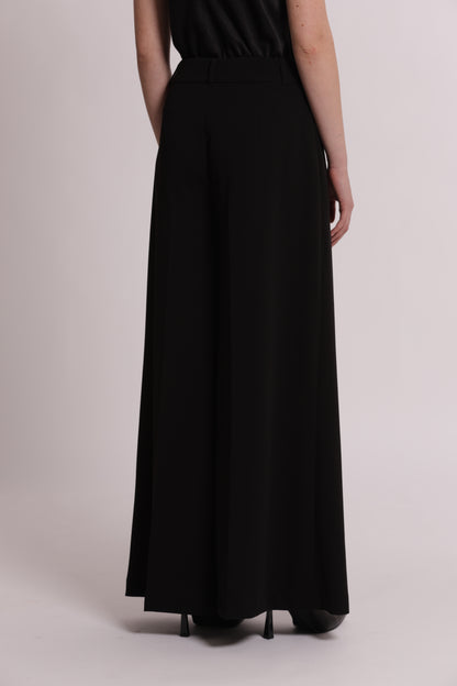 PANTALONE PALAZZO IN SCUBA CREPE CON CINTURINO
