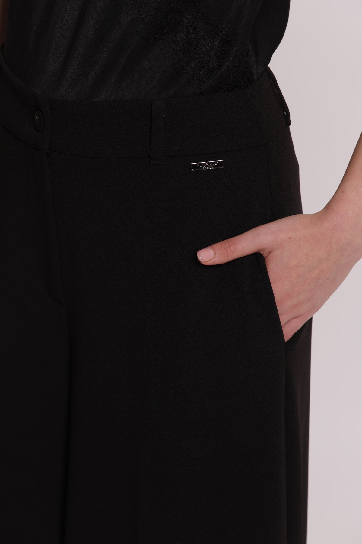 PANTALONE PALAZZO IN SCUBA CREPE CON CINTURINO
