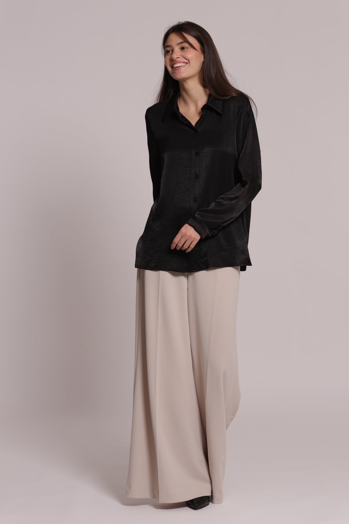 PANTALONE PALAZZO IN SCUBA CREPE CON CINTURINO