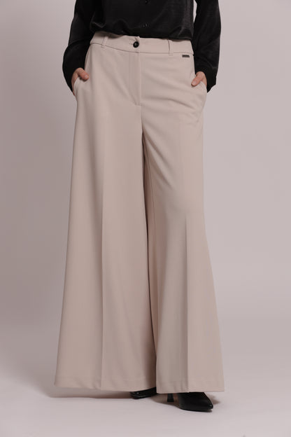 PANTALONE PALAZZO IN SCUBA CREPE CON CINTURINO