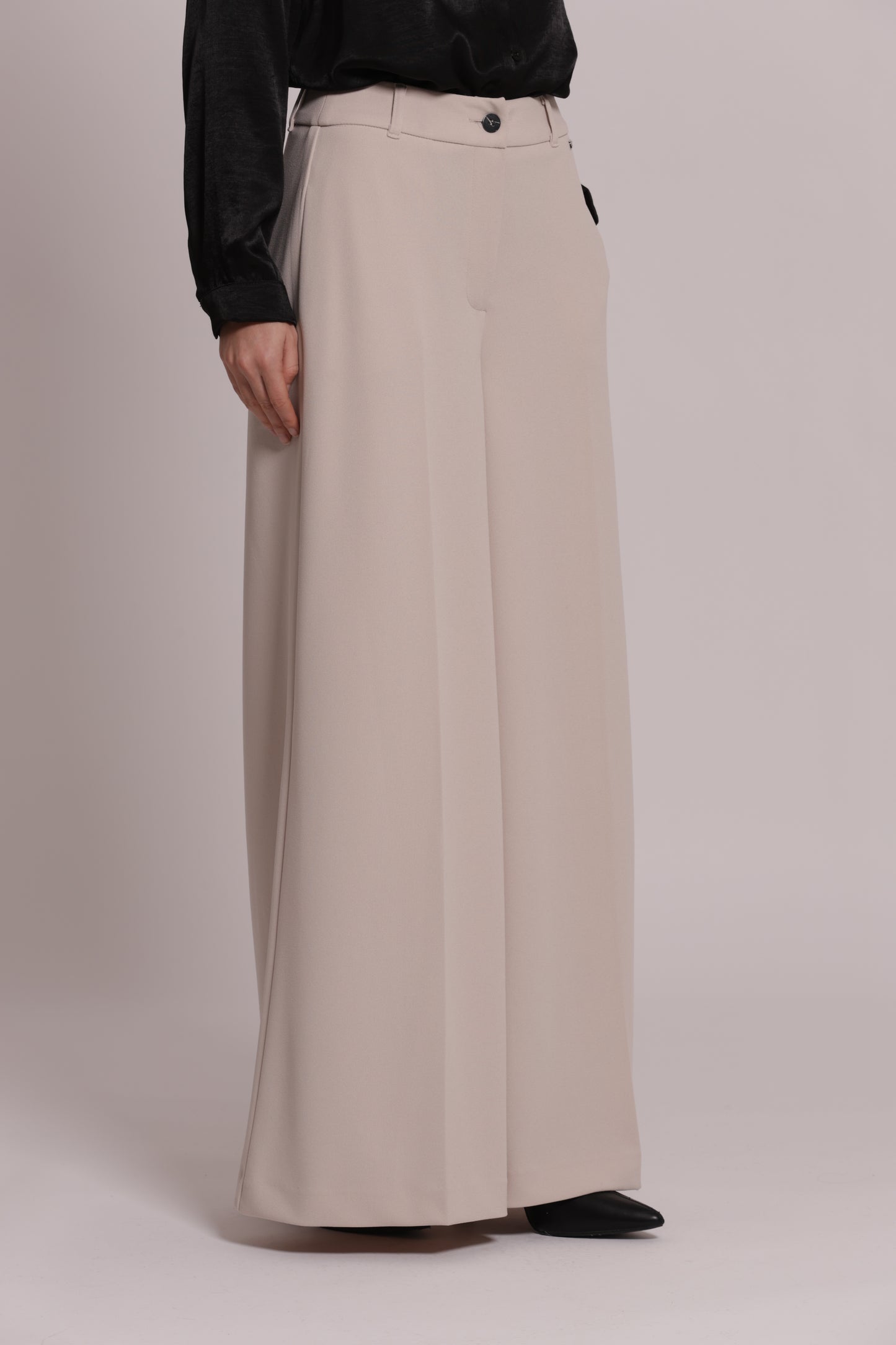 PANTALONE PALAZZO IN SCUBA CREPE CON CINTURINO