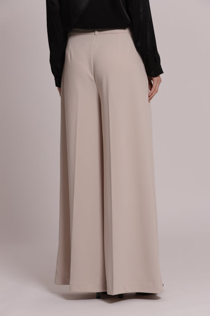 PANTALONE PALAZZO IN SCUBA CREPE CON CINTURINO