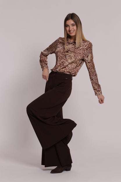 PANTALONE PALAZZO IN SCUBA CREPE CON CINTURINO