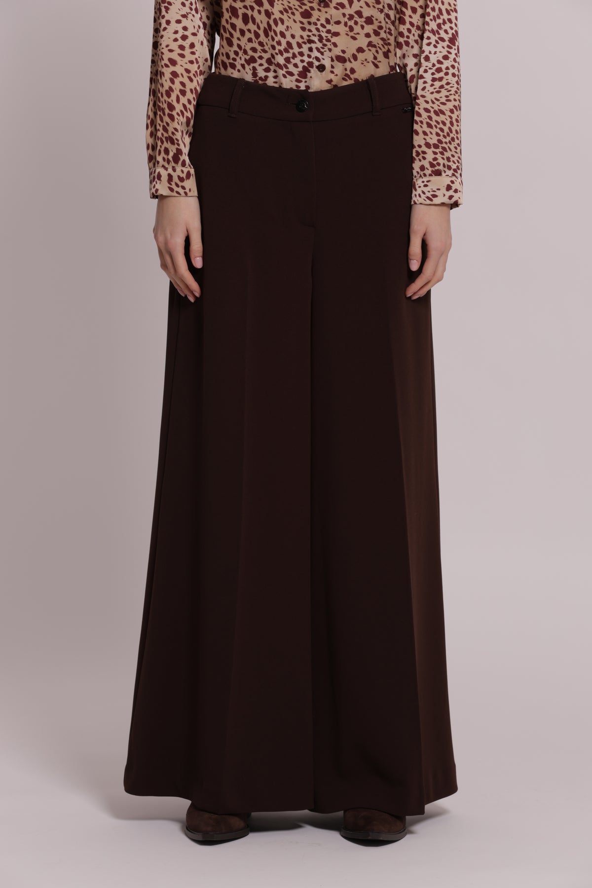 PANTALONE PALAZZO IN SCUBA CREPE CON CINTURINO