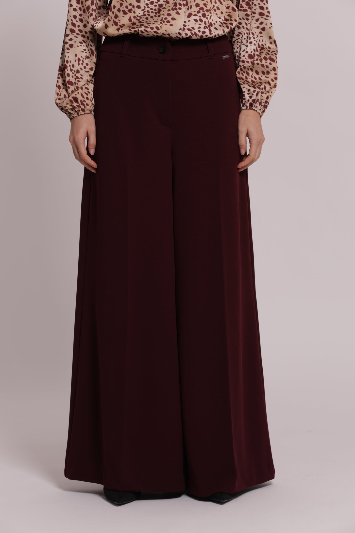 PANTALONE PALAZZO IN SCUBA CREPE CON CINTURINO