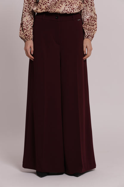 PANTALONE PALAZZO IN SCUBA CREPE CON CINTURINO