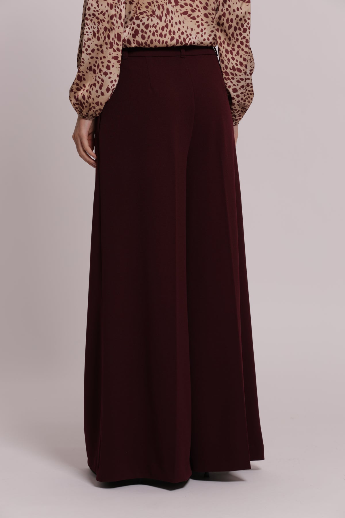 PANTALONE PALAZZO IN SCUBA CREPE CON CINTURINO