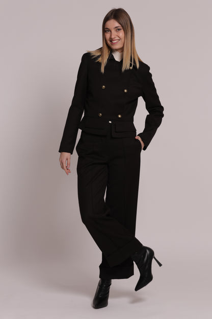PANTALONE IN VANZ CON RISVOLTO SUL FONDO