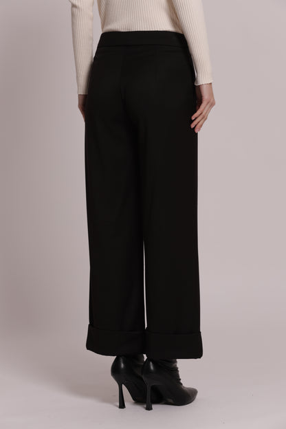 PANTALONE IN VANZ CON RISVOLTO SUL FONDO