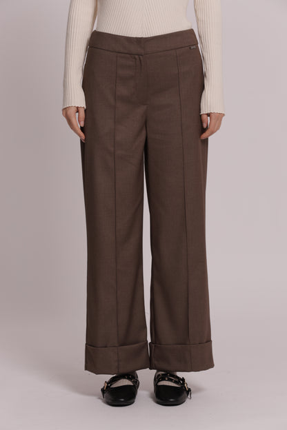 PANTALONE IN VANZ CON RISVOLTO SUL FONDO