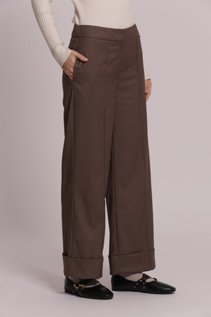 PANTALONE IN VANZ CON RISVOLTO SUL FONDO