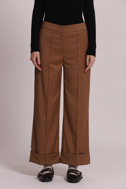 PANTALONE IN VANZ CON RISVOLTO SUL FONDO