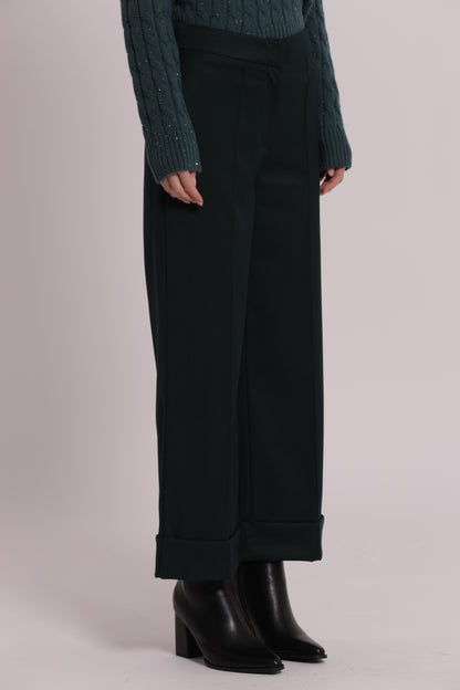 PANTALONE IN VANZ CON RISVOLTO SUL FONDO