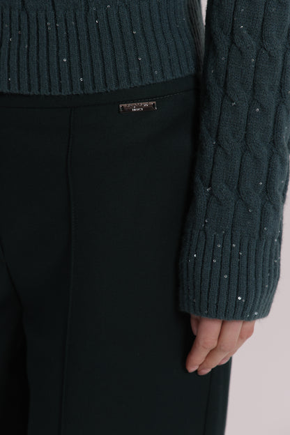 PANTALONE IN VANZ CON RISVOLTO SUL FONDO