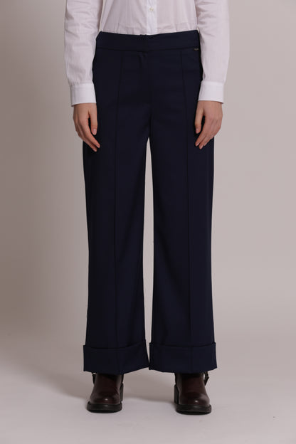 PANTALONE IN VANZ CON RISVOLTO SUL FONDO