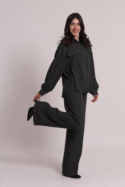 PANTALONE PALAZZO IN FLANELLA