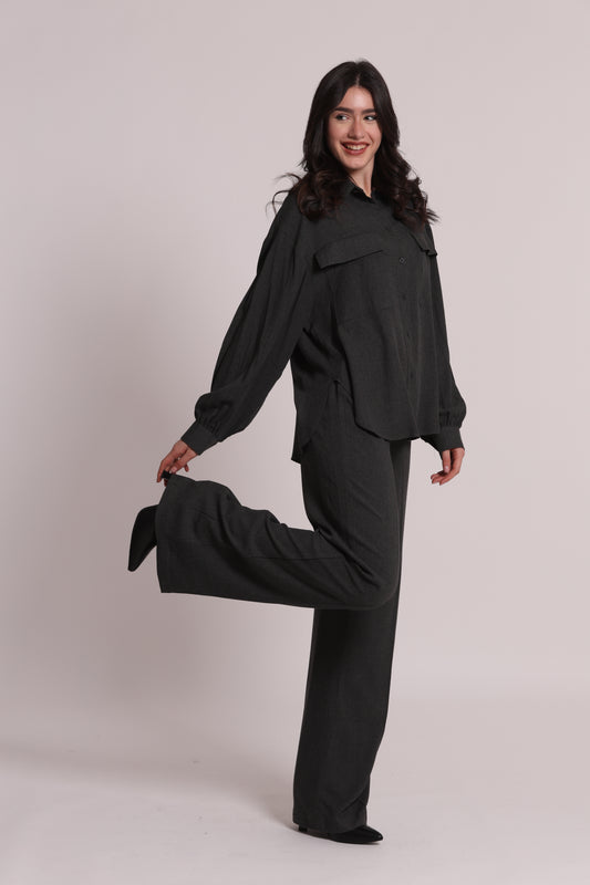 PANTALONE PALAZZO IN FLANELLA