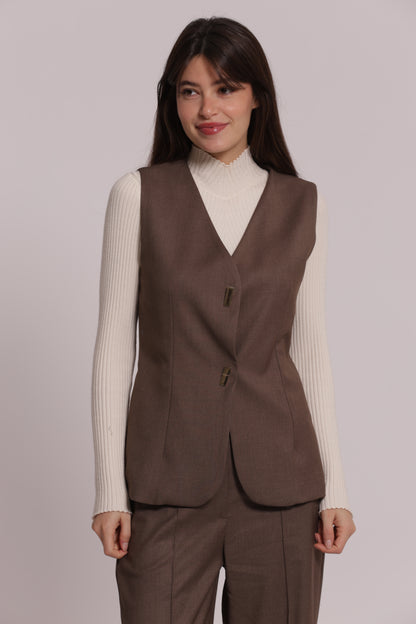 GILET CON BOTTONI METALLICI