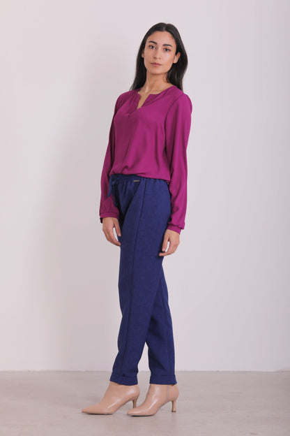 PANTALONE JOGGER IN TESSUTO FIAMMATO