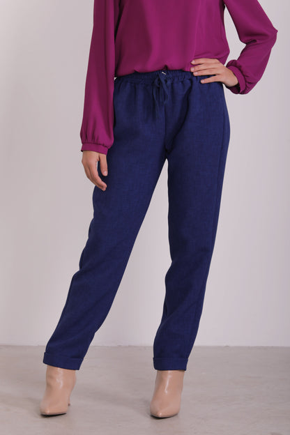 PANTALONE JOGGER IN TESSUTO FIAMMATO