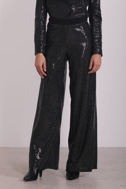 PANTALONE PALAZZO EFFETTO PAILLETTES