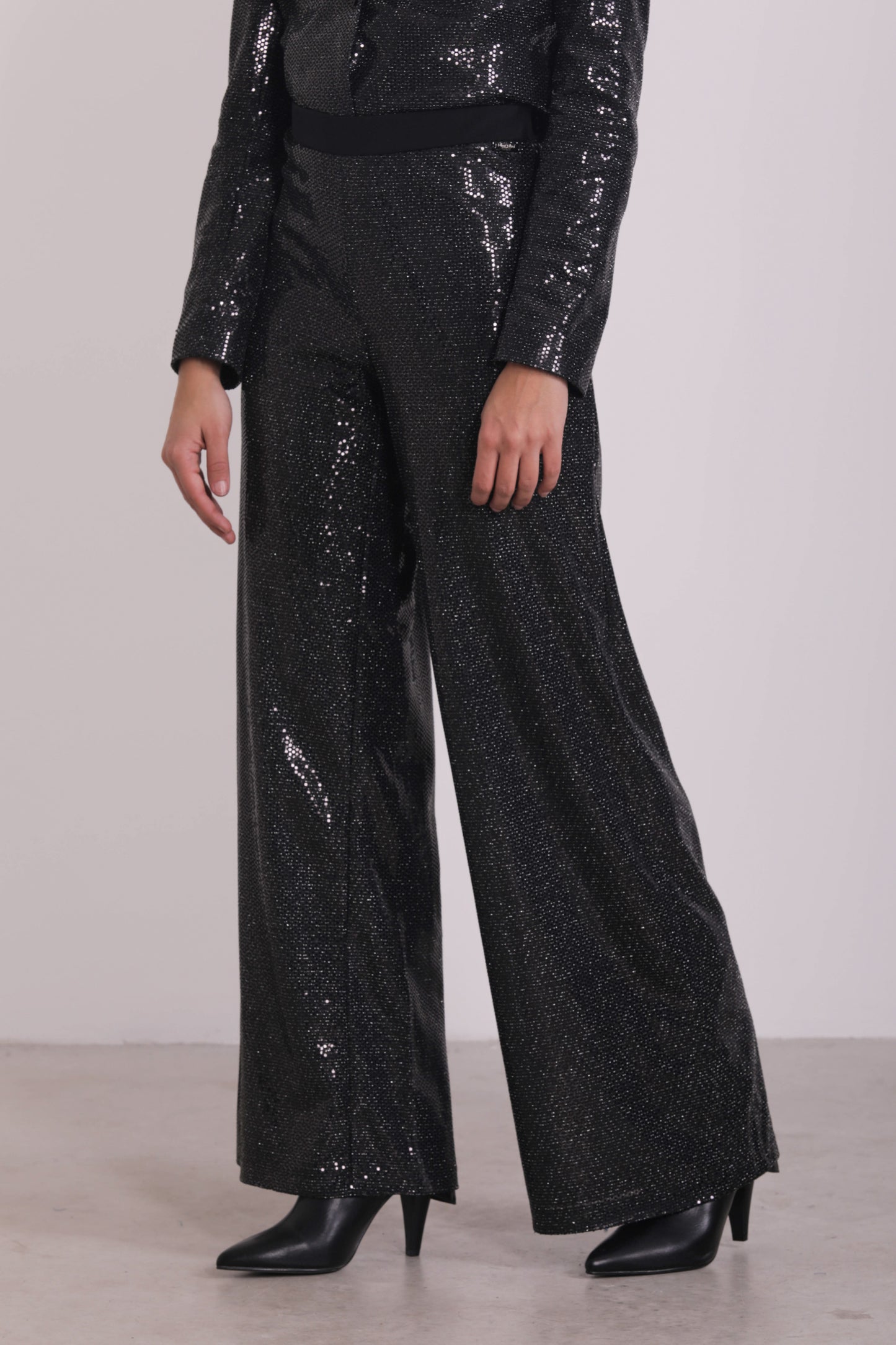 PANTALONE PALAZZO EFFETTO PAILLETTES